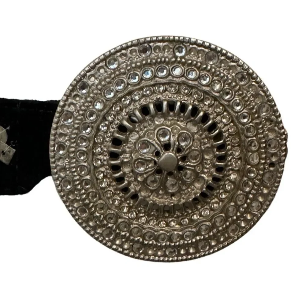 Chicos Leather Velvet Medallion Embellished Belt - Picture 6 of 16